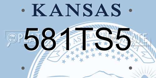 581TS5 Kansas License Plate