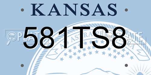 581TS8 Kansas License Plate