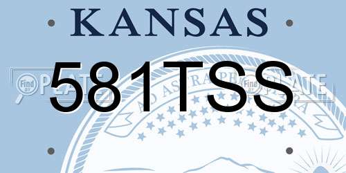 581TSS Kansas License Plate