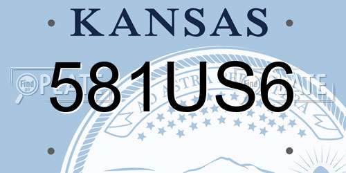 581US6 Kansas License Plate
