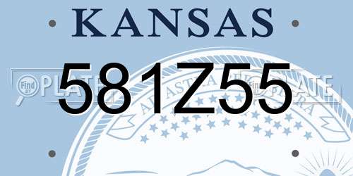 581Z55 Kansas License Plate
