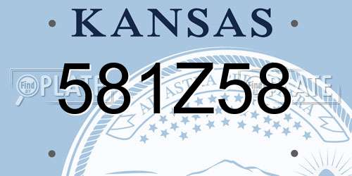 581Z58 Kansas License Plate