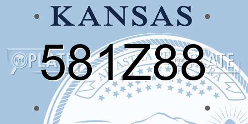 581Z88 Kansas License Plate