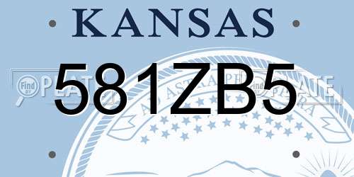 581ZB5 Kansas License Plate