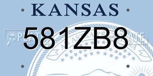 581ZB8 Kansas License Plate