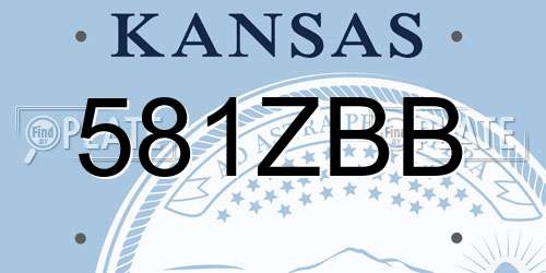 581ZBB Kansas License Plate