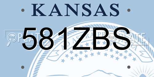 581ZBS Kansas License Plate