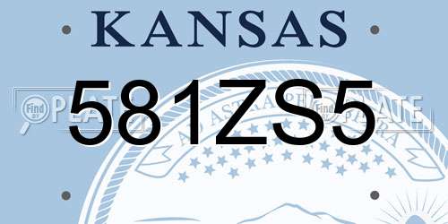 581ZS5 Kansas License Plate