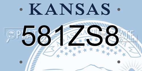 581ZS8 Kansas License Plate