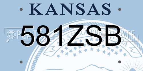 581ZSB Kansas License Plate
