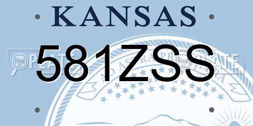 581ZSS Kansas License Plate