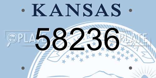 58236 Kansas License Plate