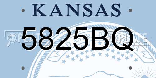 5825BQ Kansas License Plate