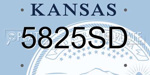 5825SD Kansas License Plate