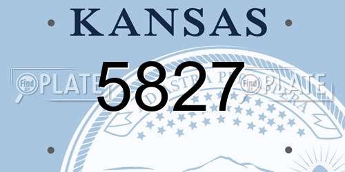 5827 Kansas License Plate