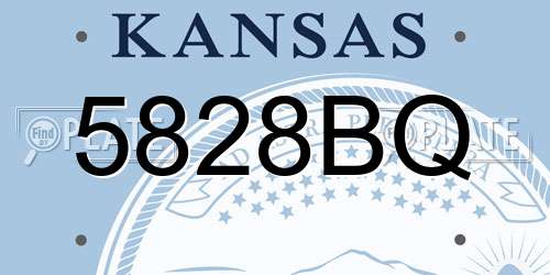 5828BQ Kansas License Plate