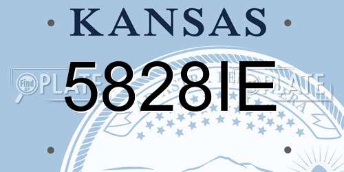 5828IE Kansas License Plate