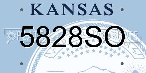 5828SO Kansas License Plate