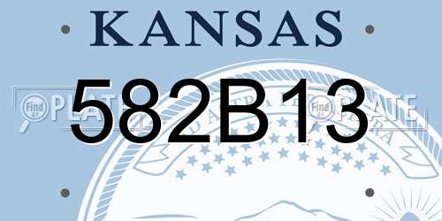 582B13 Kansas License Plate