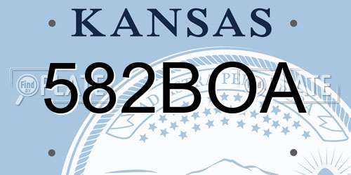 582BOA Kansas License Plate