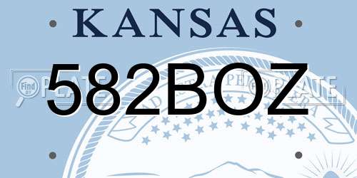 582BOZ Kansas License Plate