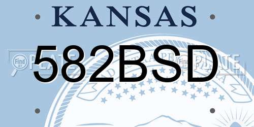 582BSD Kansas License Plate