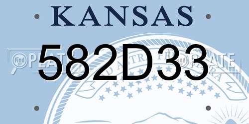 582D33 Kansas License Plate