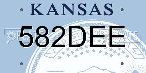 582DEE Kansas License Plate