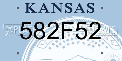 582F52 Kansas License Plate