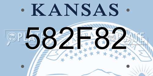 582F82 Kansas License Plate