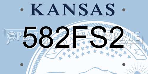 582FS2 Kansas License Plate