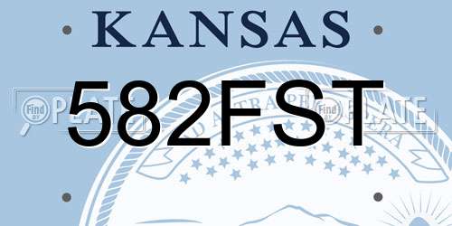 582FST Kansas License Plate