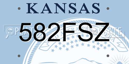 582FSZ Kansas License Plate