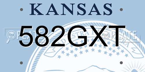 582GXT Kansas License Plate
