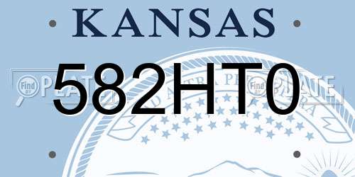582HT0 Kansas License Plate