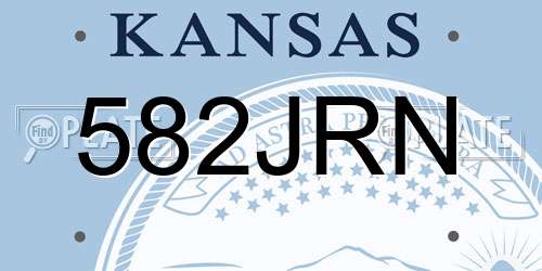 582JRN Kansas License Plate