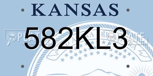 582KL3 Kansas License Plate