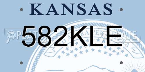 582KLE Kansas License Plate