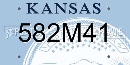 582M41 Kansas License Plate