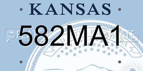 582MA1 Kansas License Plate