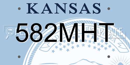 582MHT Kansas License Plate