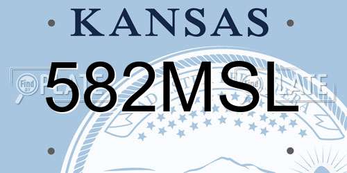 582MSL Kansas License Plate