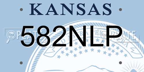 582NLP Kansas License Plate