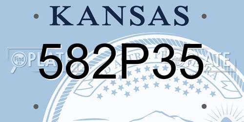 582P35 Kansas License Plate