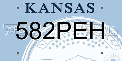 582PEH Kansas License Plate