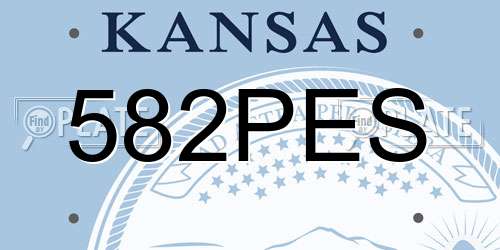 582PES Kansas License Plate