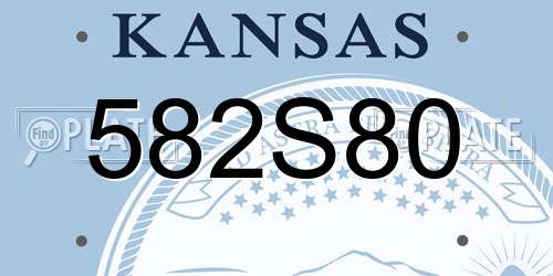 582S80 Kansas License Plate