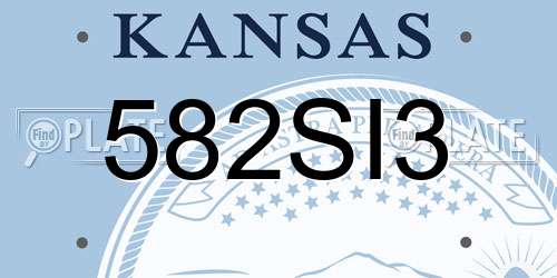 582SI3 Kansas License Plate