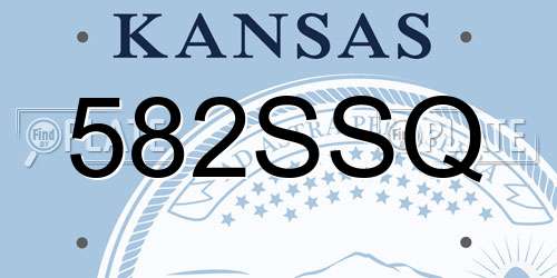 582SSQ Kansas License Plate