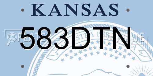 583DTN Kansas License Plate